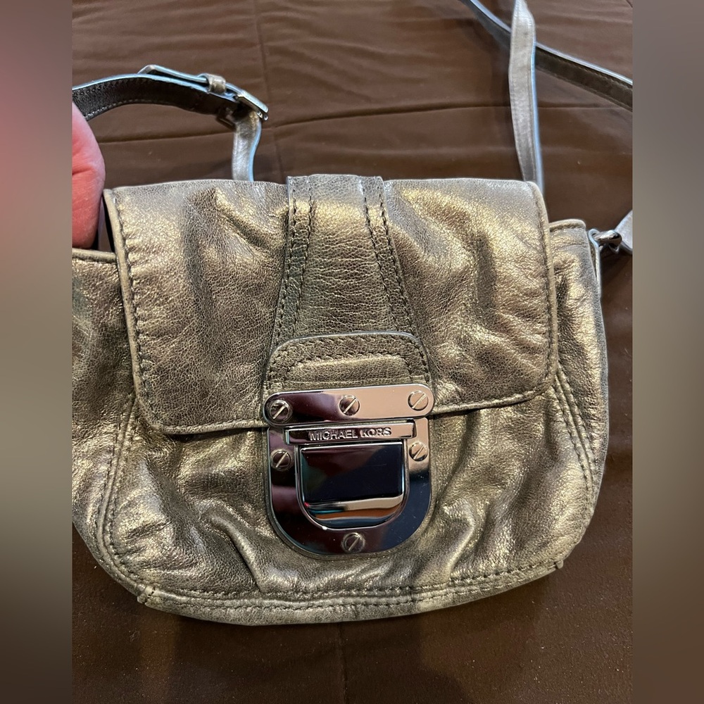 Michael Kors silver crossbody bag